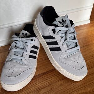 Adidas Light Gray/Blue and Black Sneakers